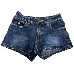 Vintage Rocawear Blue Denim Micro Shorts Size 5 Y2K